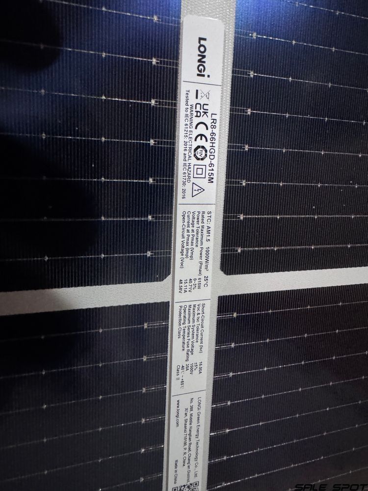 Сонячна панель 615Вт LONGi Solar LR8-66HGD-615M двостороння Hi-MO 7 HPDC LR8-66HGD-615M фото